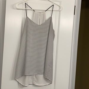 Black and white striped express top